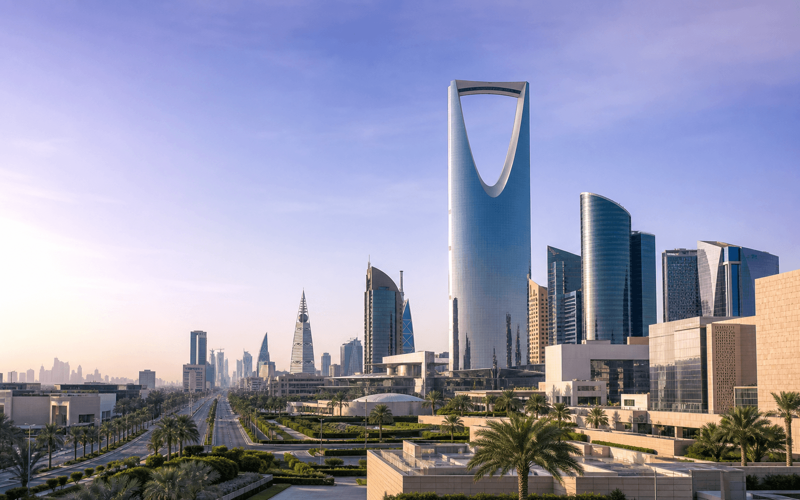 Riyadh business district and Kingdom Centre representing protected market entry